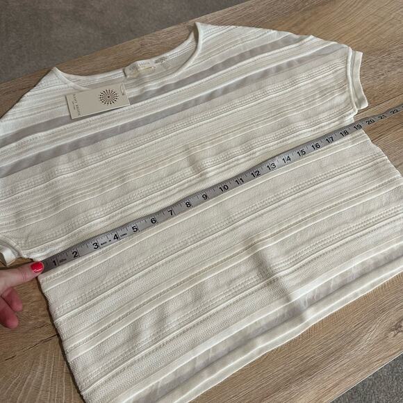 Ramy Brook Textured Short Sleeve Knit Sweater Cloud S - Picture 7 of 8